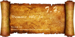 Thomasz Héla névjegykártya